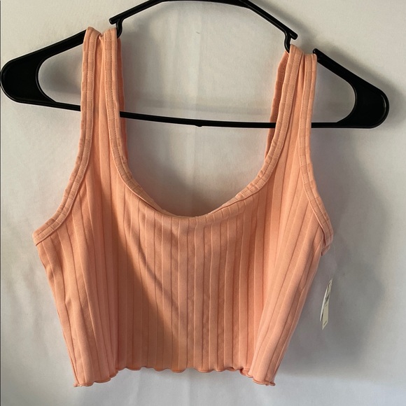 aerie Tops - Aerie Coral‎ Ribbed Crop Top